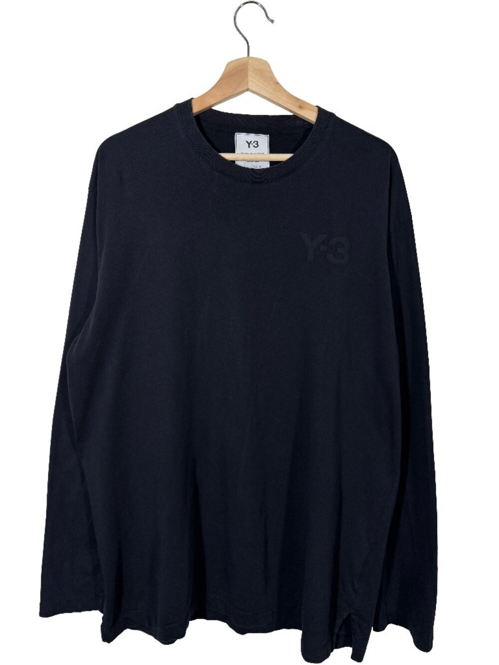 Y-3 Yohjo Yamamoto Classic Chest Logo Long Sleeve Tee Black men's size XL